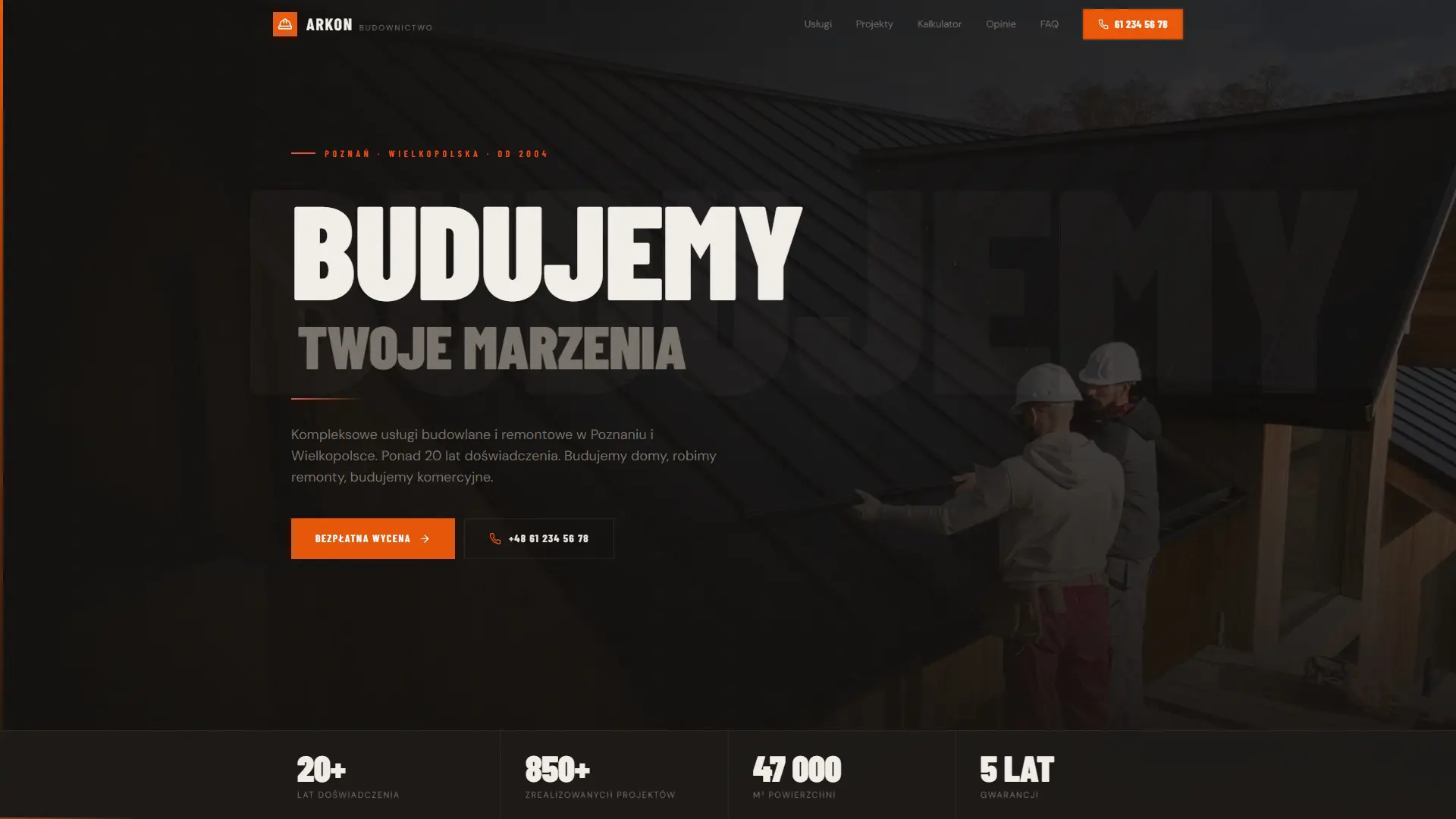Arkon Budownictwo — strona internetowa Next.js