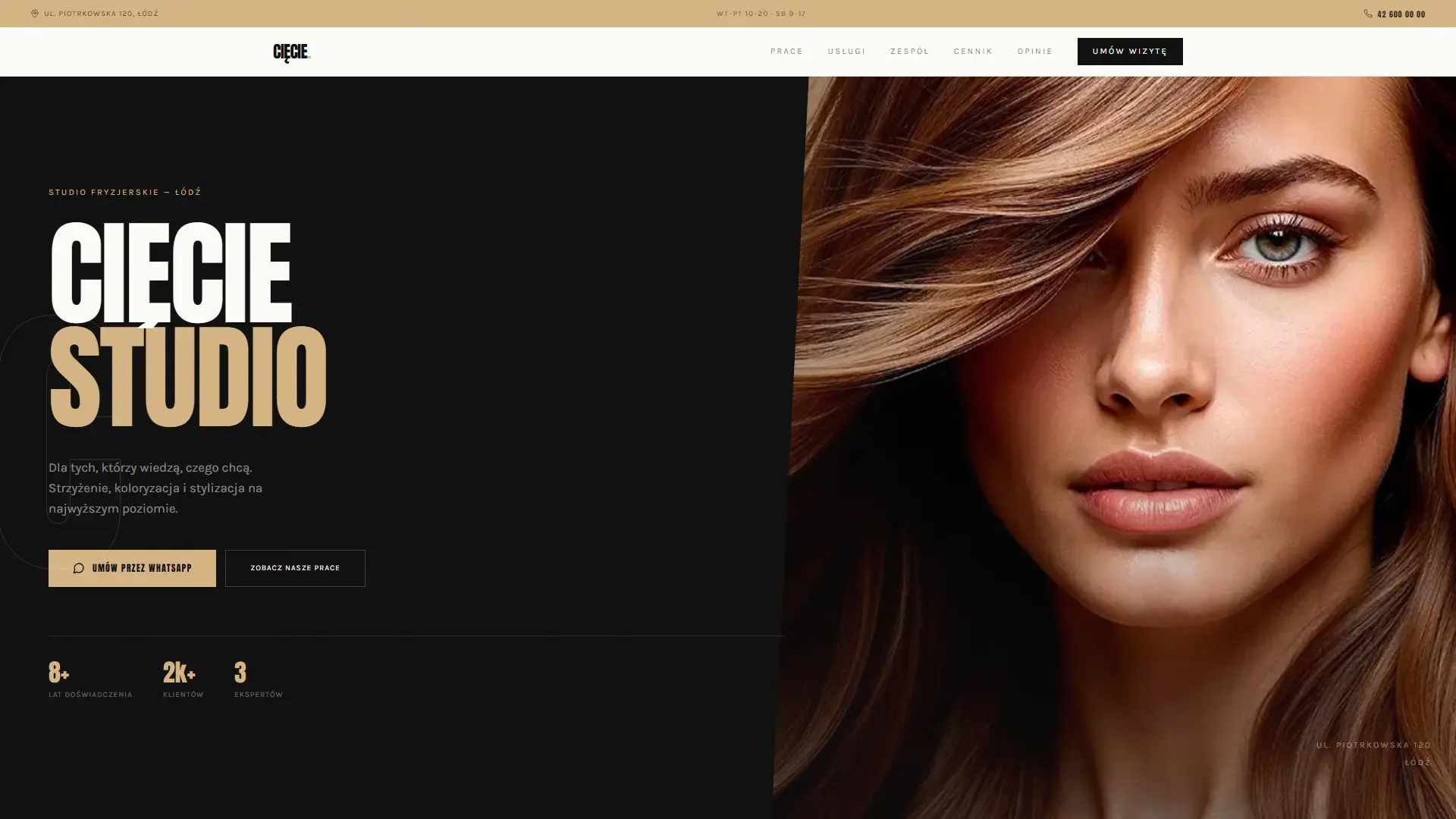 Cięcie Studio — strona internetowa Next.js