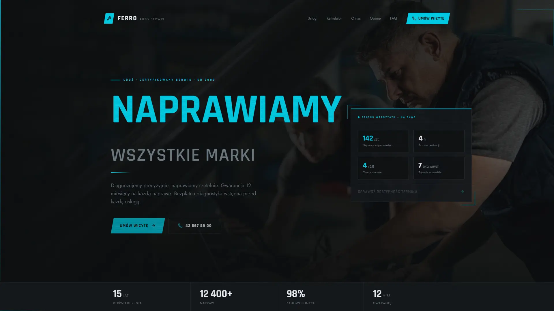 Ferro Auto Serwis — strona internetowa Next.js