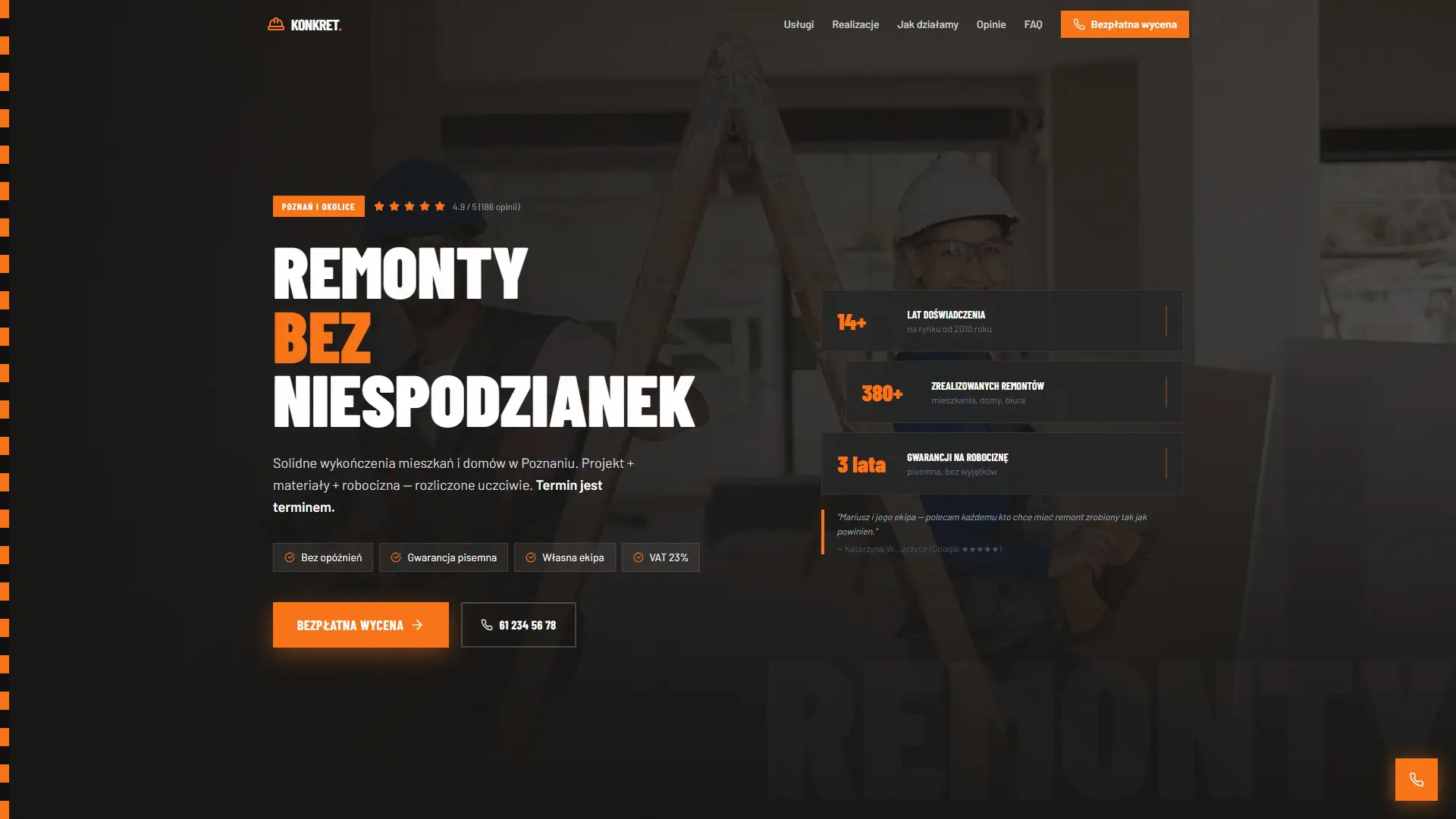 Konkret Remonty — strona internetowa Next.js
